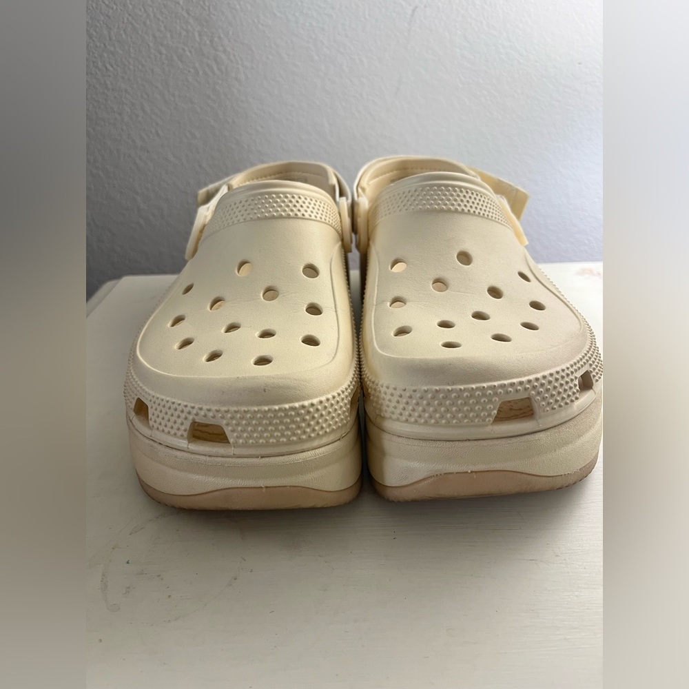 CROCS Platform Clogs with Backstrap in Neutral Be… - image 3